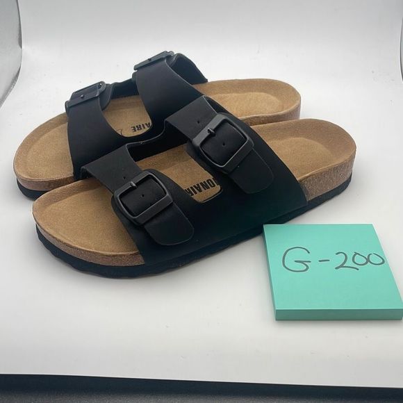 CUSHIONAIRE ✨Women's Comfty Cork Footbed Sandal SIZE 6 BLACK - Picture 2 of 6